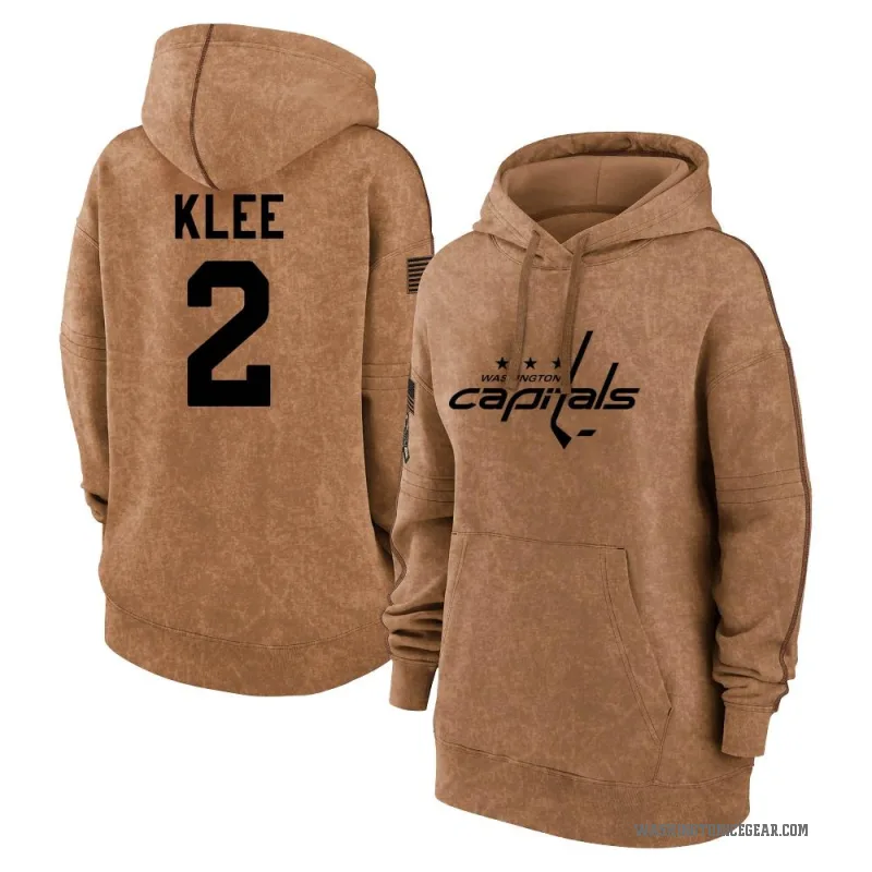 Ken Klee Women's Brown Washington Capitals 2023 Salute to Service Pullover Hoodie