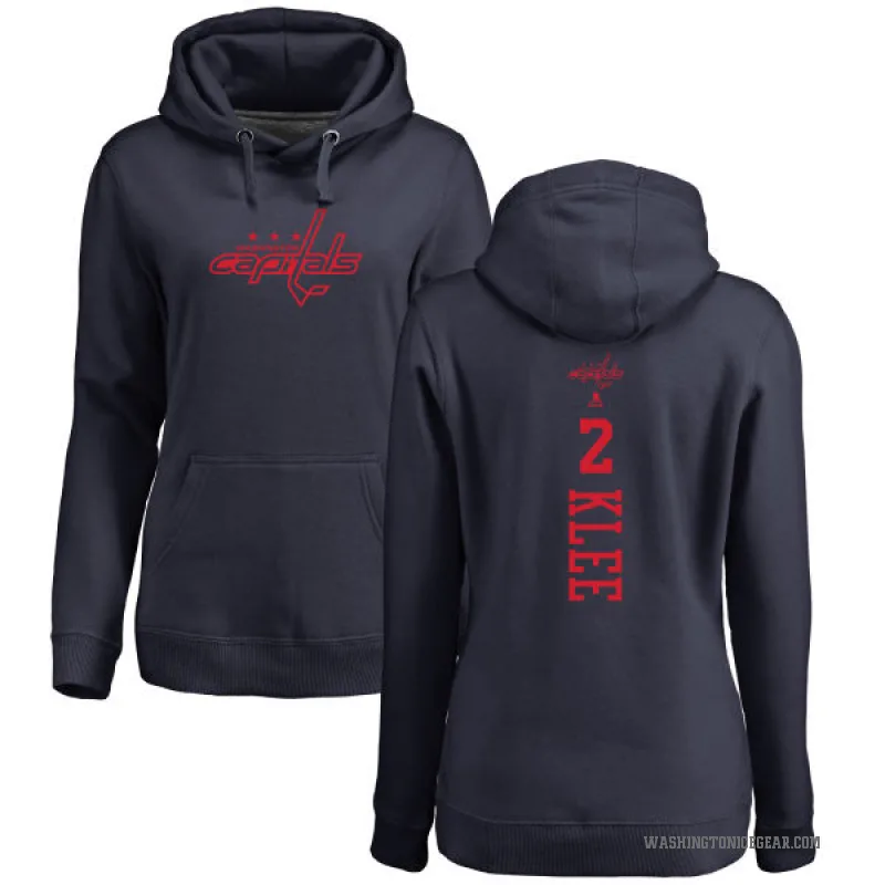 Ken Klee Women's Navy Washington Capitals Branded One Color Backer Pullover Hoodie
