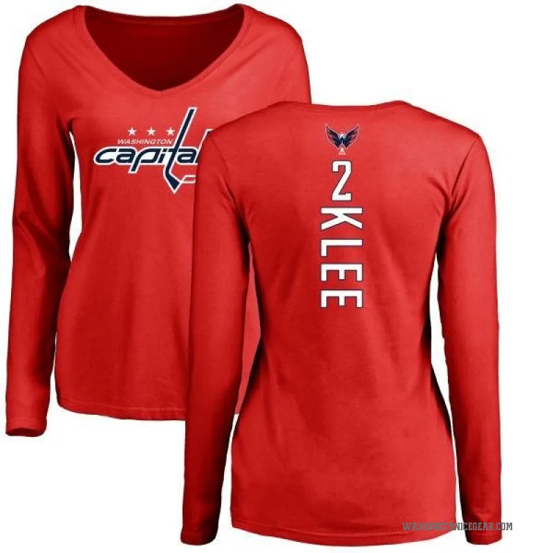 Ken Klee Women's Red Washington Capitals Backer Long Sleeve T-Shirt -
