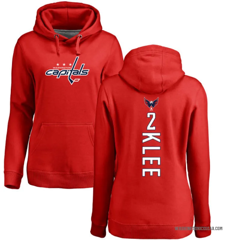 Ken Klee Women's Red Washington Capitals Branded Backer Pullover Hoodie