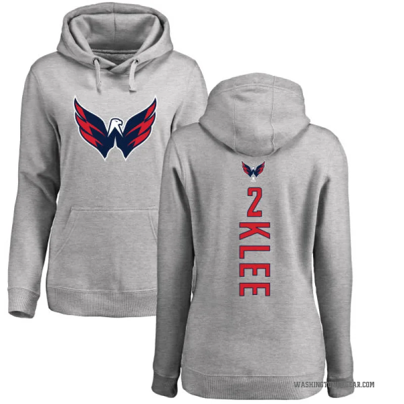 Ken Klee Women's Washington Capitals Branded Ash Backer Pullover Hoodie