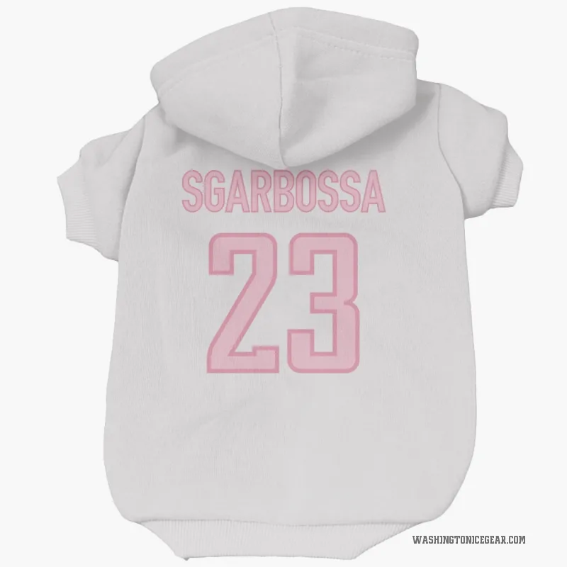 Michael Sgarbossa  White Pink Washington Capitals  Cat & Dog Pet Hoodie