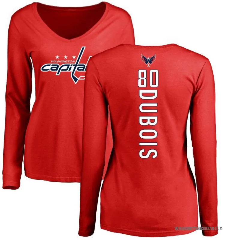 Pierre-Luc Dubois Women's Red Washington Capitals Backer Long Sleeve T-Shirt -