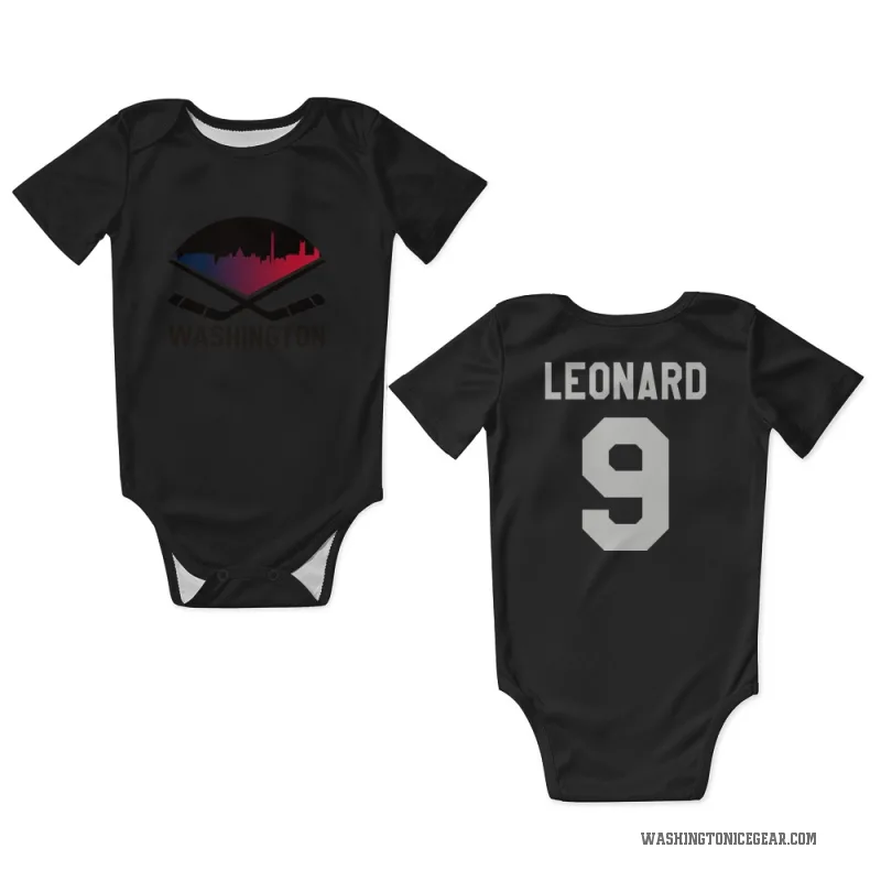Ryan Leonard  Black Washington Capitals  Newborn & Infant Bodysuit