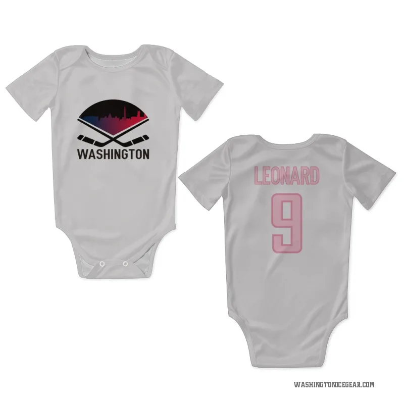 Ryan Leonard  White Pink Washington Capitals  Newborn & Infant Bodysuit