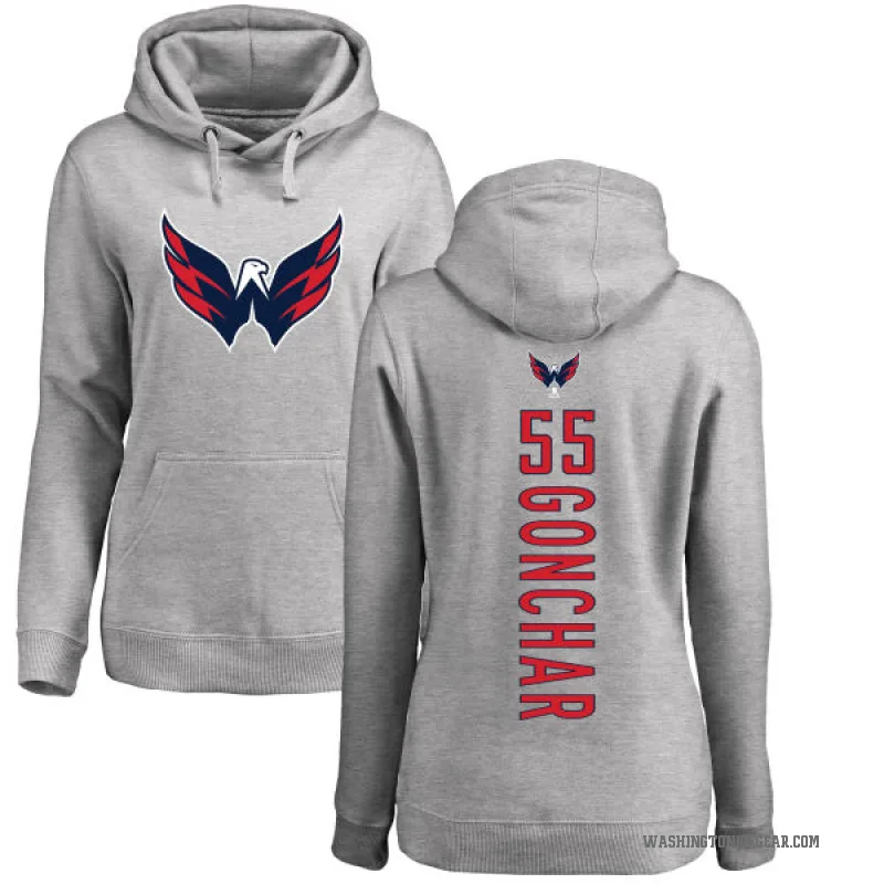 Sergei Gonchar Women's Washington Capitals Branded Ash Backer Pullover Hoodie