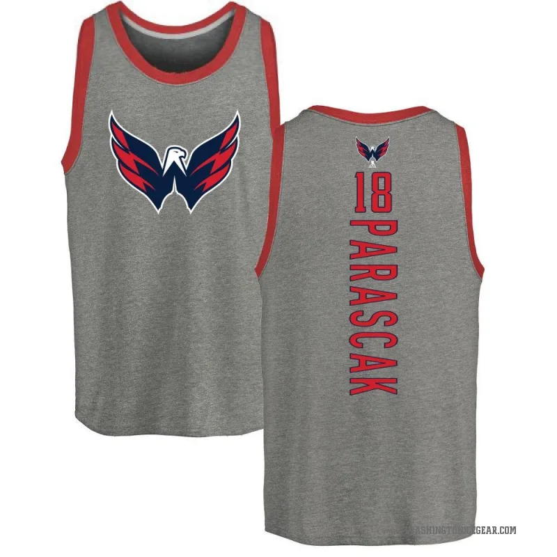 Terik Parascak Youth Ash Washington Capitals Backer Tank Top -