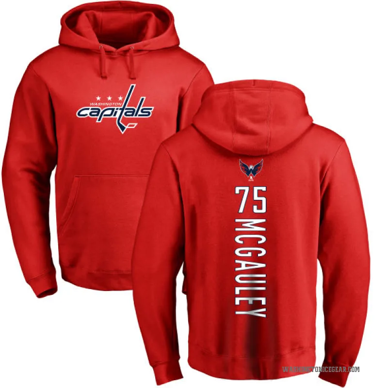 Tim McGauley Men's Red Washington Capitals Branded Backer Pullover Hoodie
