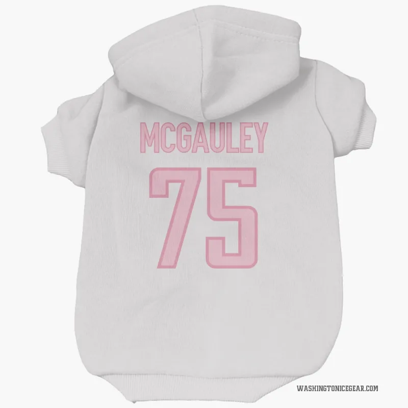 Tim McGauley  White Pink Washington Capitals  Cat & Dog Pet Hoodie
