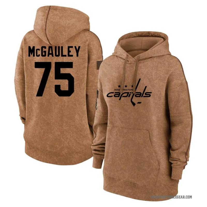 Tim McGauley Women's Brown Washington Capitals 2023 Salute to Service Pullover Hoodie