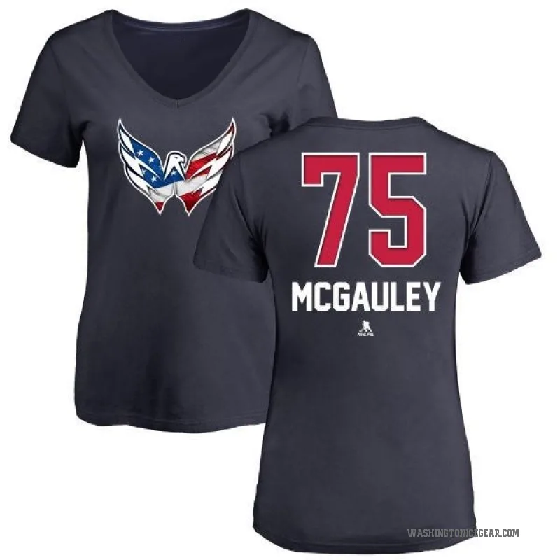 Tim McGauley Women's Navy Washington Capitals Name and Number Banner Wave V-Neck T-Shirt -