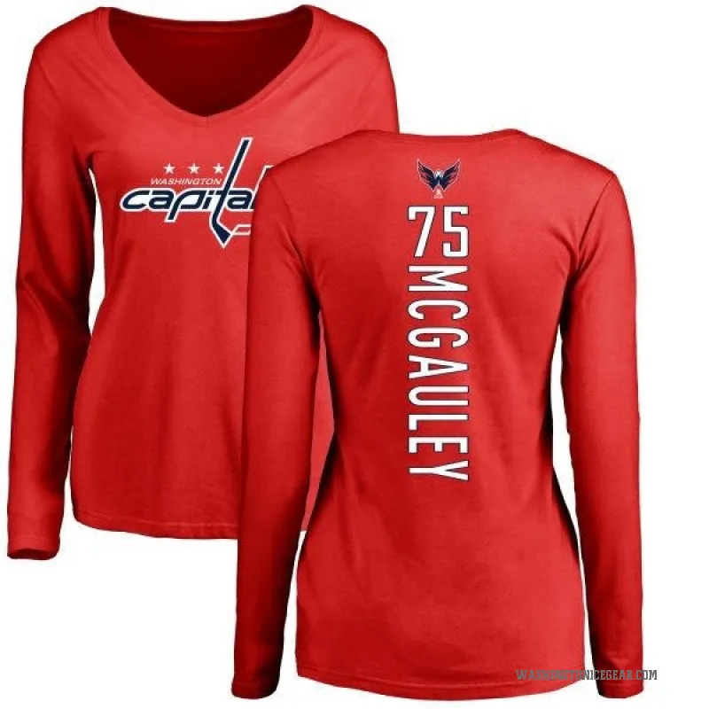 Tim McGauley Women's Red Washington Capitals Backer Long Sleeve T-Shirt -
