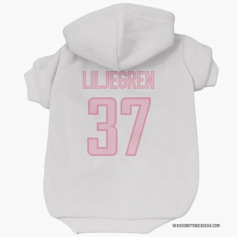 Timothy Liljegren  White Pink Washington Capitals  Cat & Dog Pet Hoodie