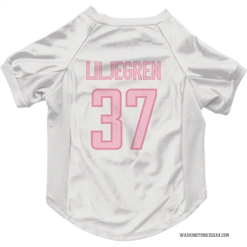 Timothy Liljegren  White Pink Washington Capitals  Cat & Dog Pet Jersey