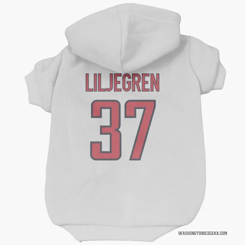 Timothy Liljegren  White Washington Capitals  Cat & Dog Pet Hoodie