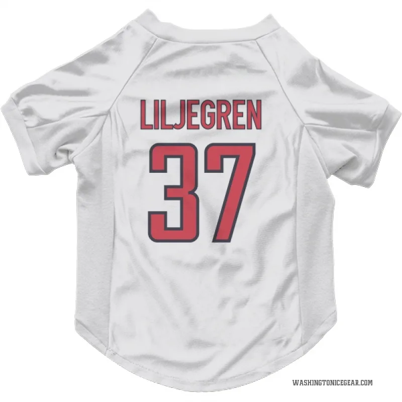 Timothy Liljegren  White Washington Capitals  Cat & Dog Pet Jersey
