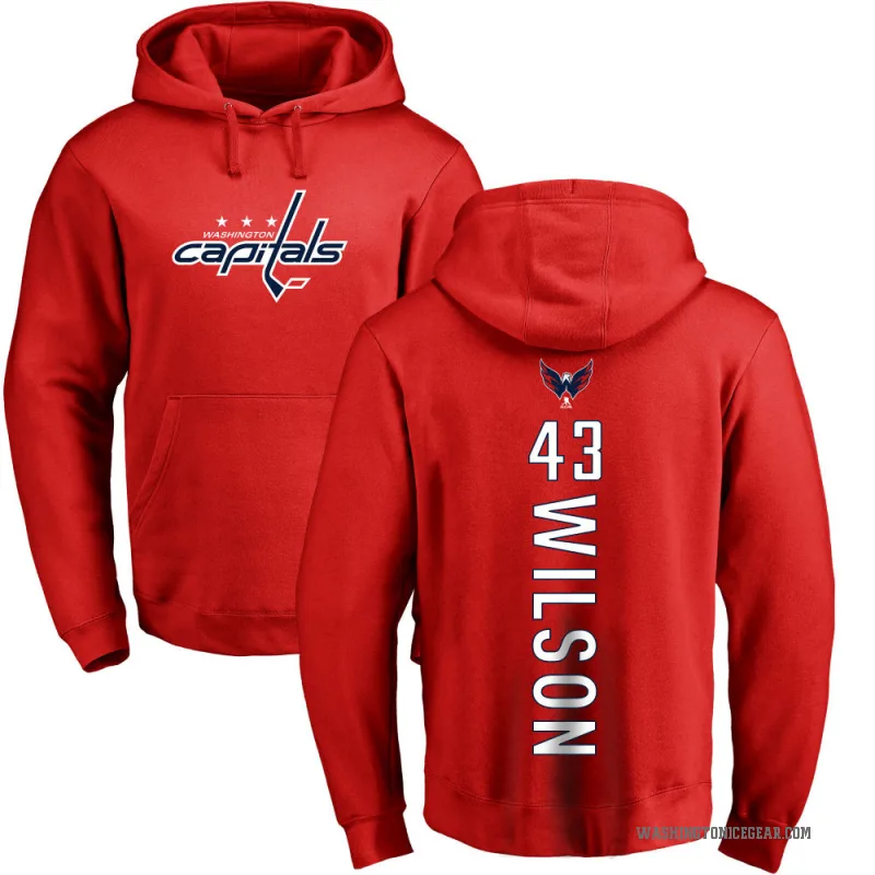 Tom Wilson Men's Red Washington Capitals Branded Backer Pullover Hoodie