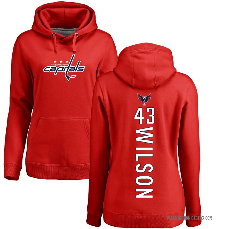 Tom Wilson Women's Red Washington Capitals Branded Backer Pullover Hoodie