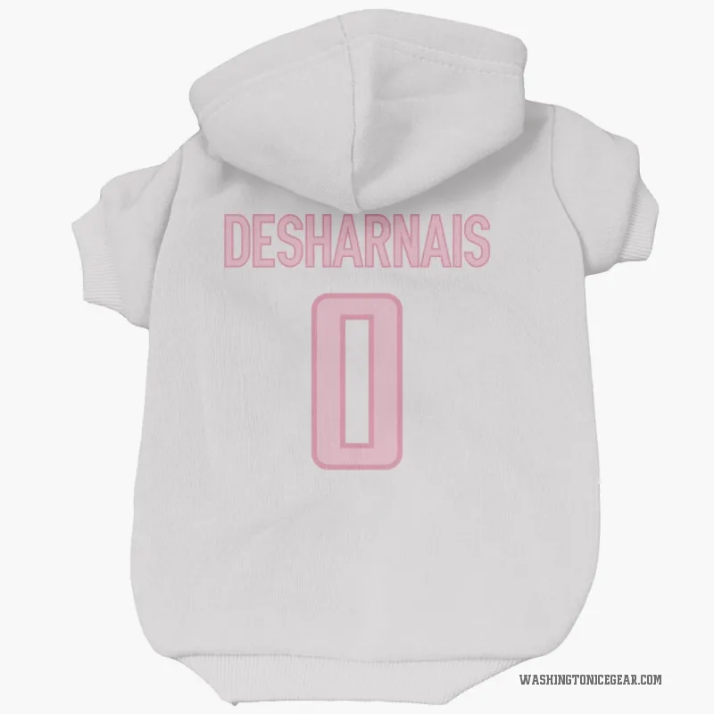Vincent Desharnais  White Pink Washington Capitals  Cat & Dog Pet Hoodie