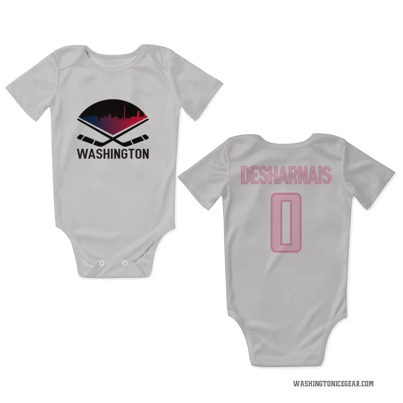 Vincent Desharnais  White Pink Washington Capitals  Newborn & Infant Bodysuit