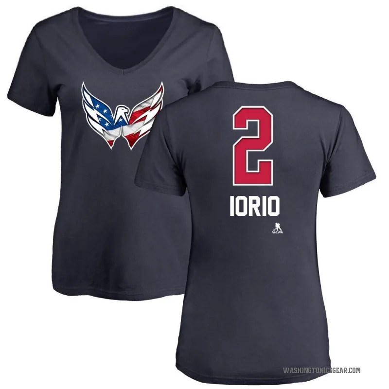 Vincent Iorio Women's Navy Washington Capitals Name and Number Banner Wave V-Neck T-Shirt -