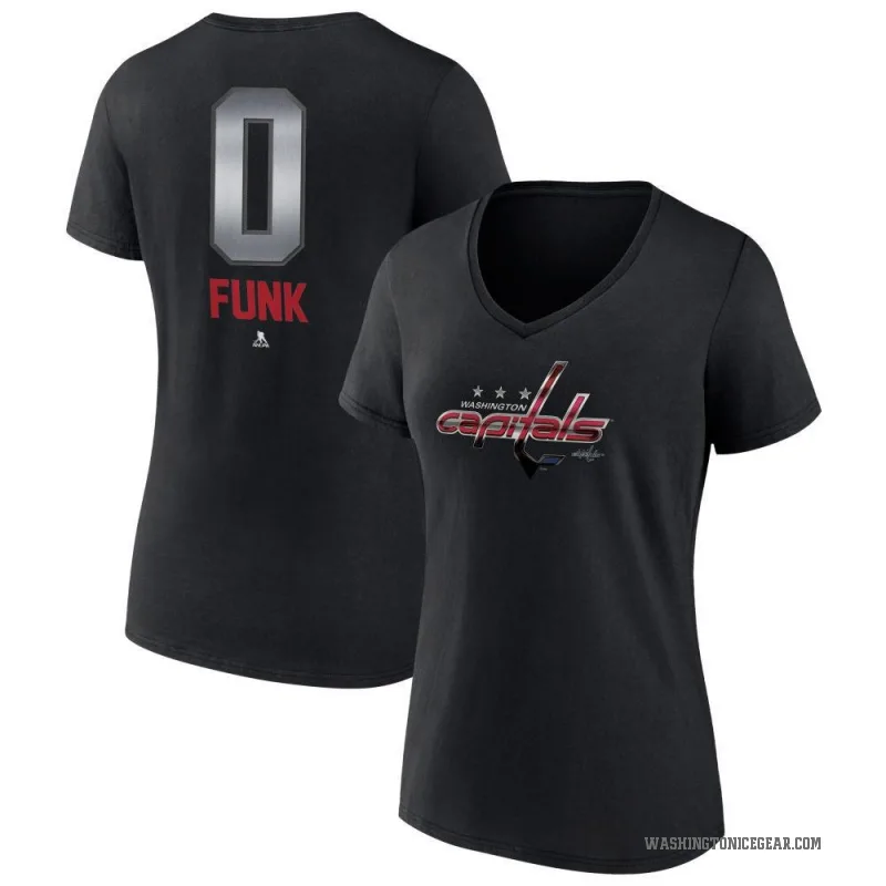Zac Funk Women's Black Washington Capitals Midnight Mascot Logo V-Neck T-Shirt